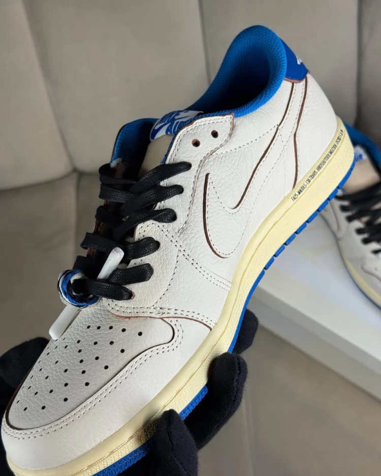 Кеды Fragment Design x Travis Scott x Air Jordan 1 Retro Low S Military Blue — фото 8