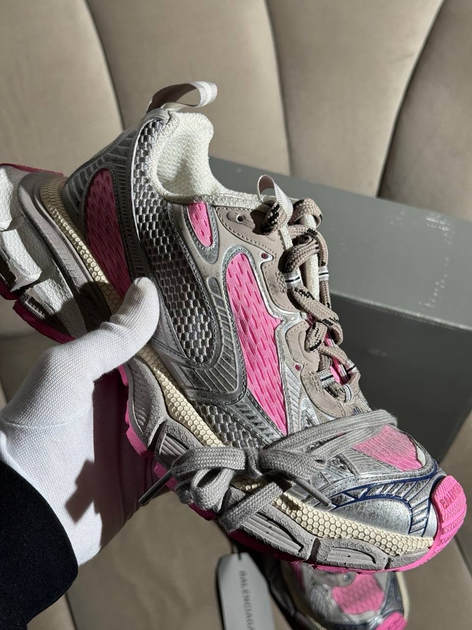 Кроссовки Balenciaga 3XL Grey Pink — фото 7