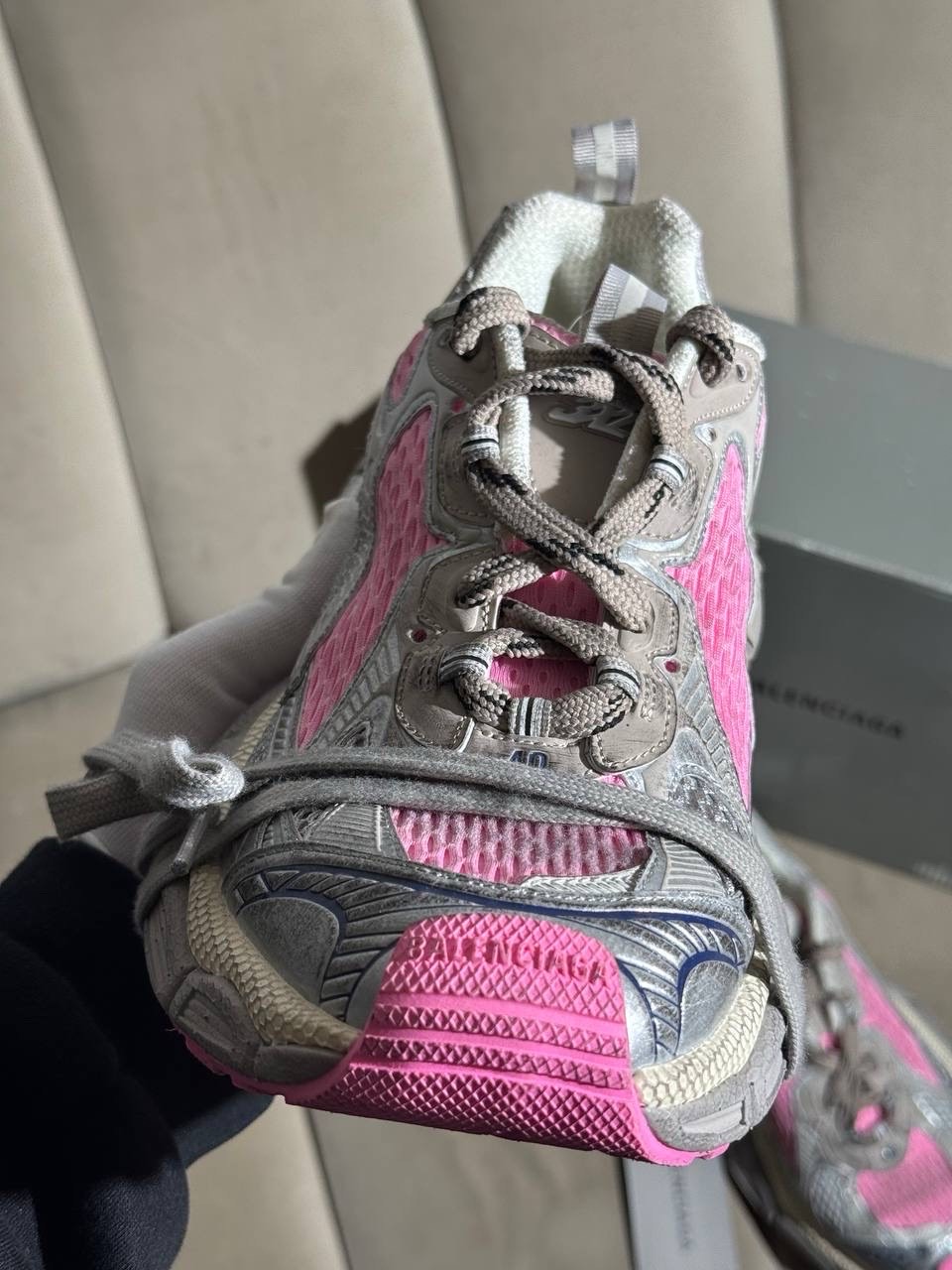 Кроссовки Balenciaga 3XL Grey Pink — фото 9