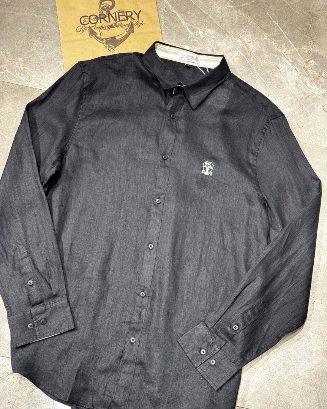 Льняная рубашка Brunello Cucinelli — изображение 4