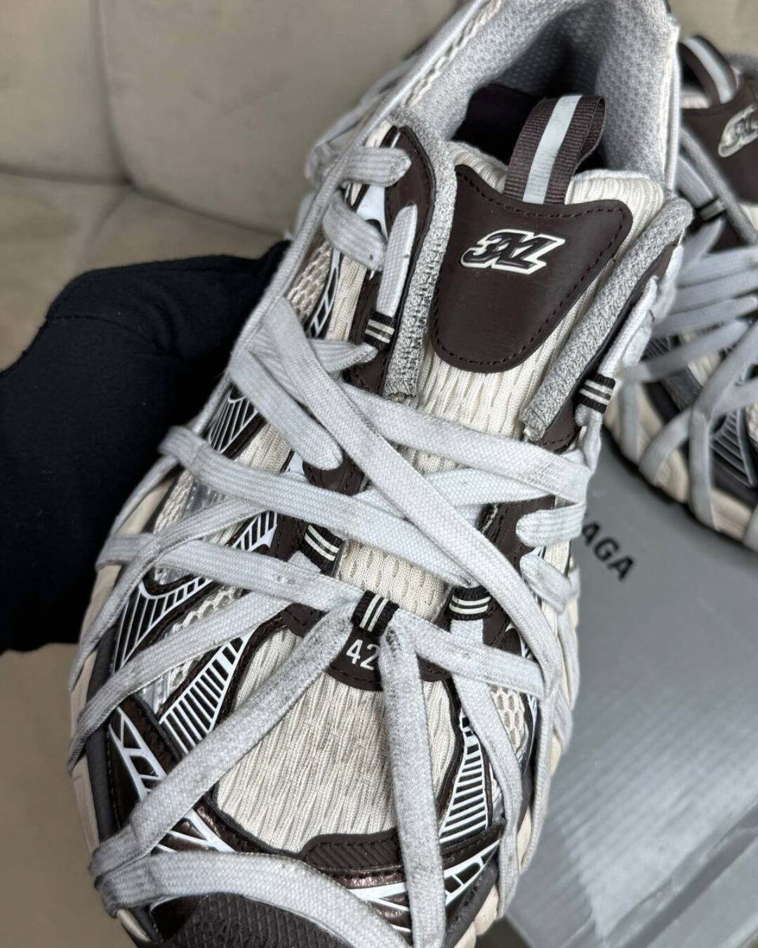 Кроссовки Balenciaga 3XL Extreme Lace Trainers Silver — изображение 8