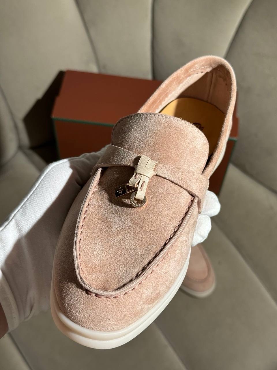 Лоферы Loro Piana Light Pink — фото 7
