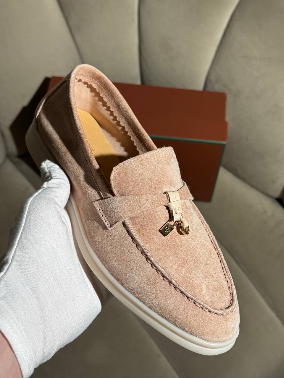 Лоферы Loro Piana Light Pink — фото 3