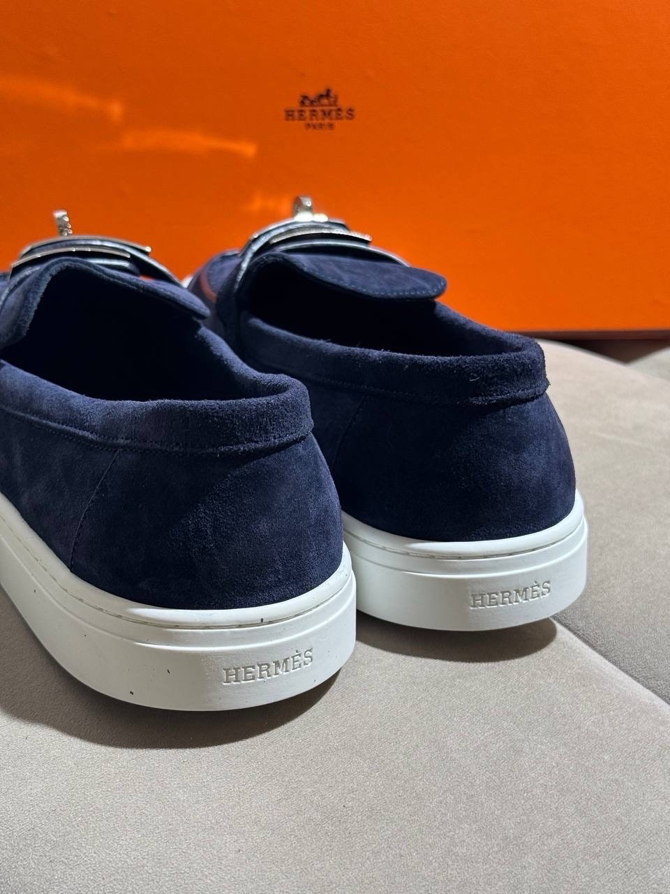 Лоферы Hermes Navy Blue — фото 5