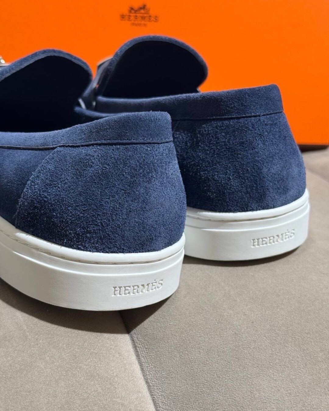 Лоферы Hermes Navy Blue — изображение 8