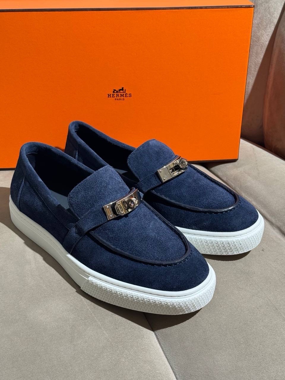 Лоферы Hermes Navy Blue