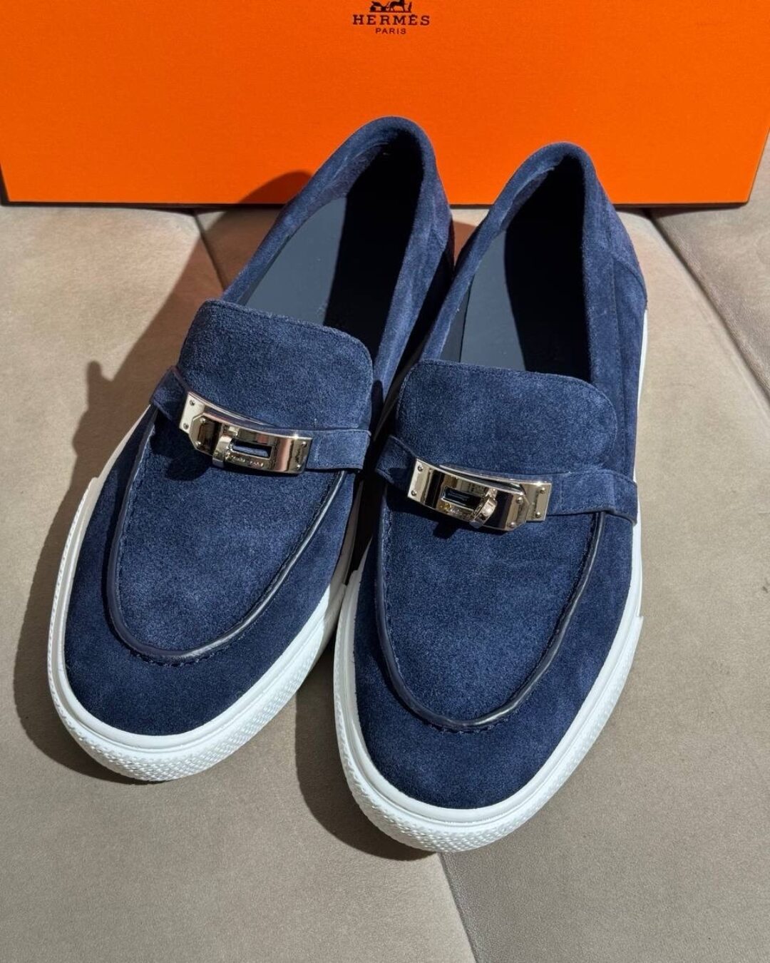 Лоферы Hermes Navy Blue — изображение 7