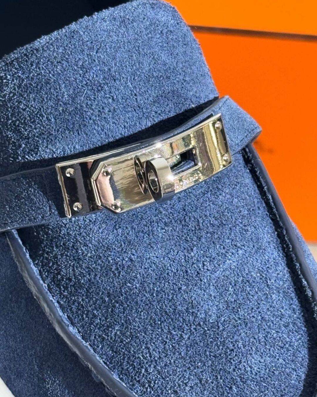 Лоферы Hermes Navy Blue — изображение 3