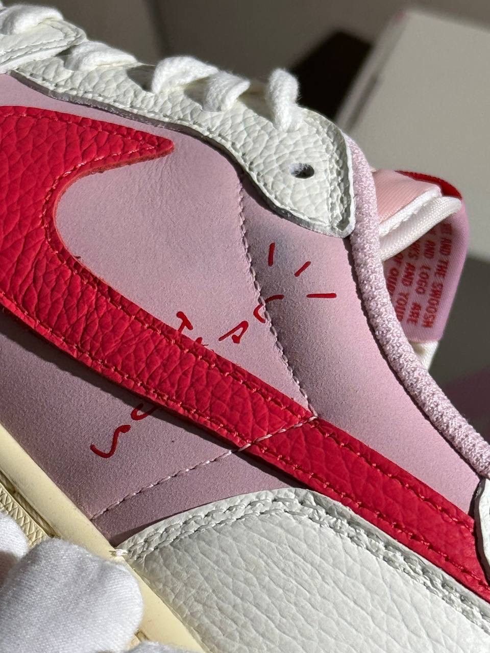 Кеды Travis Scott X Air Jordan 1 OG Sai Tropical Pink — фото 8