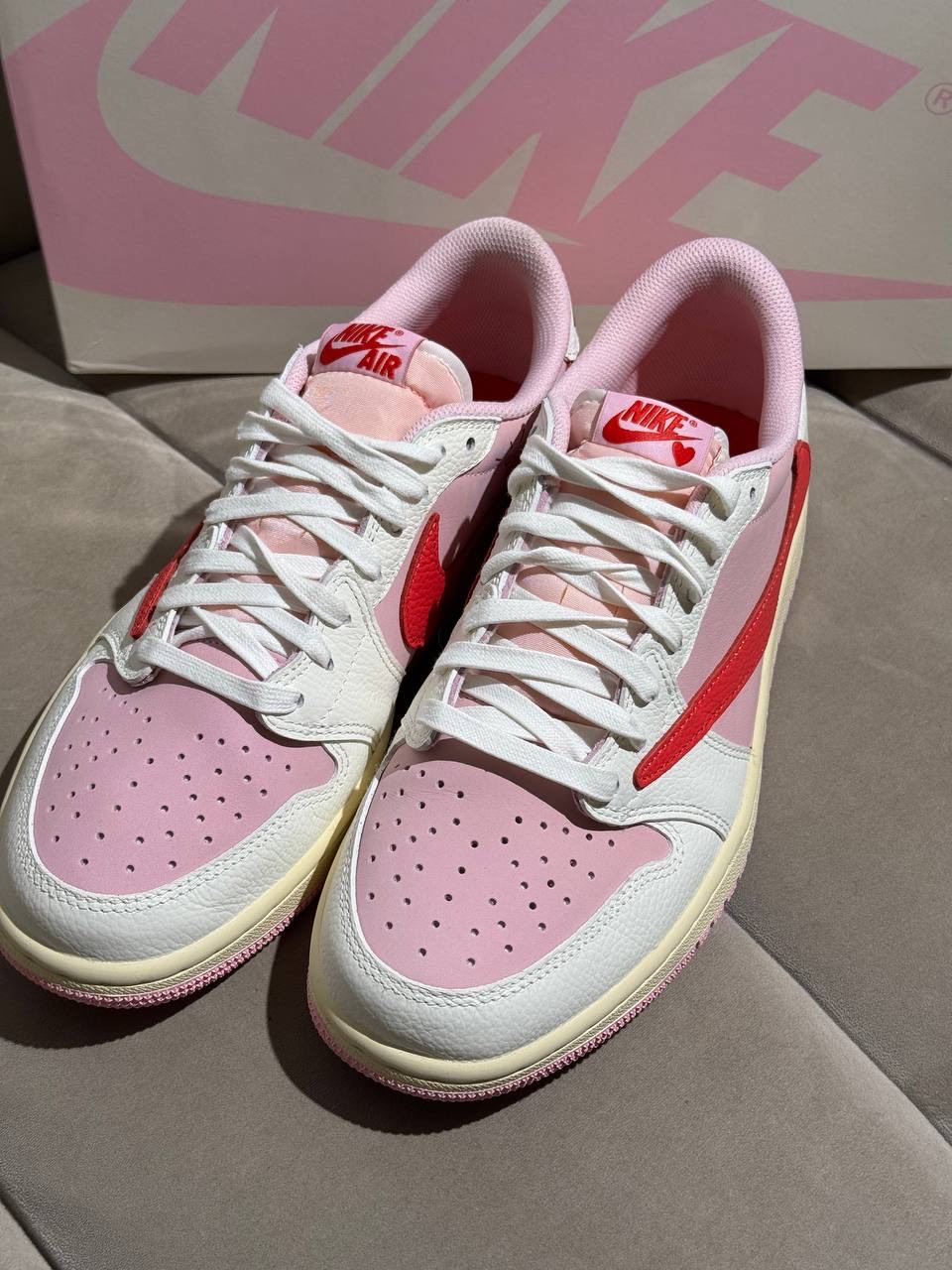 Кеды Travis Scott X Air Jordan 1 OG Sai Tropical Pink — фото 4