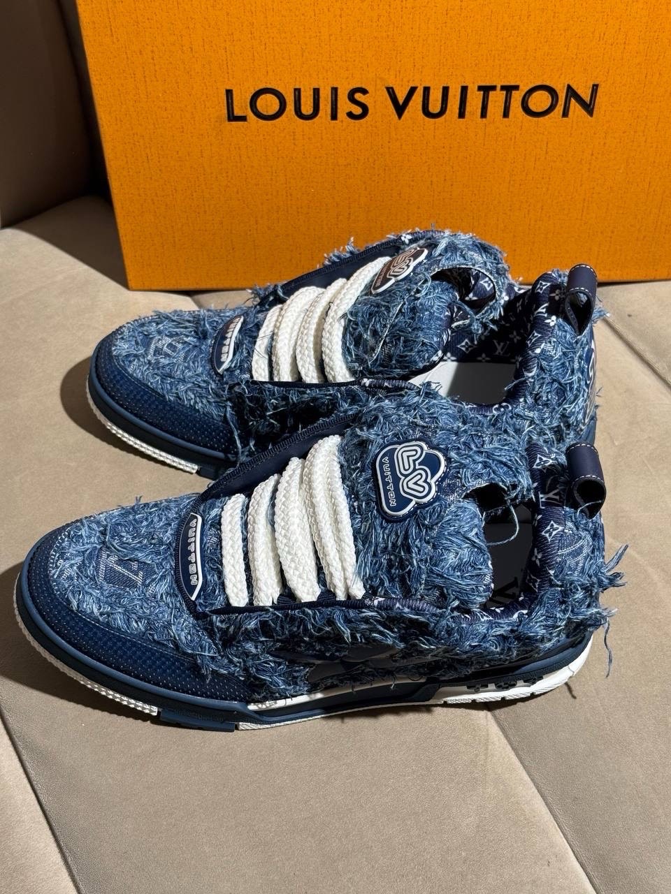 Кроссовки Louis Vuitton Sk8 Blue Fluffy — фото 5