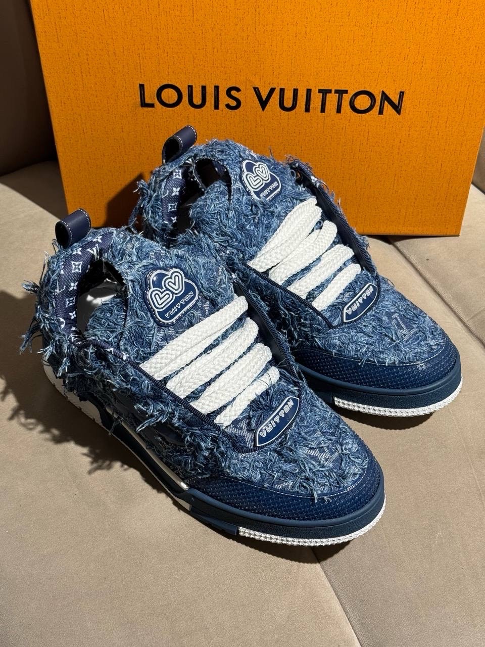 Кроссовки Louis Vuitton Sk8 Blue Fluffy — фото 1